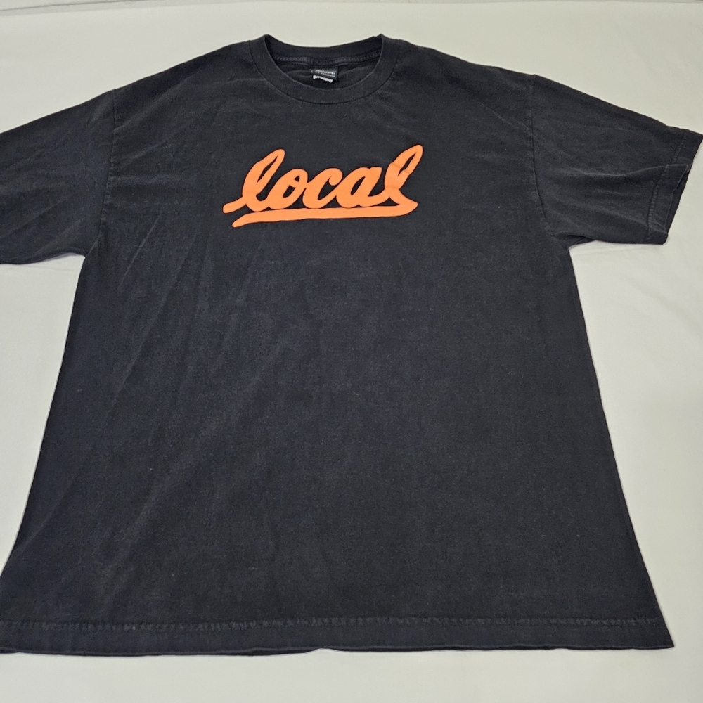 Adapt Black and Orange Local Short Sleeve T-shirt Men's XL